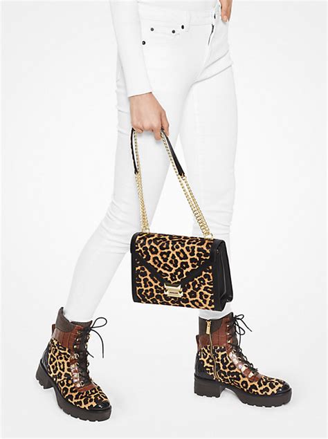 Whitney Large Leopard Calf Hair Convertible Shoulder Bag